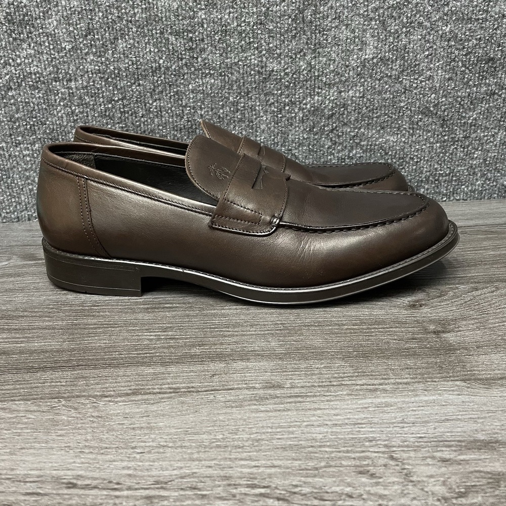 Brooks Brothers 1818 Penny Loafers Italian Office Preppy Leather Brown Mens 10.5